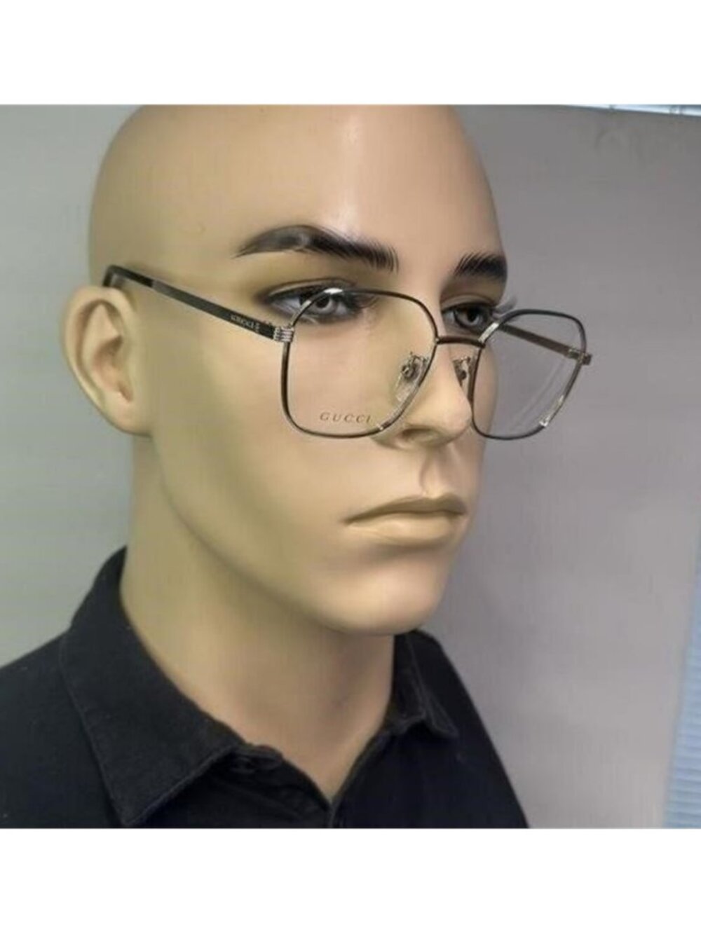 Gucci GG0946OA Square Metal Eyeglasses – Full Rim Frame for Men